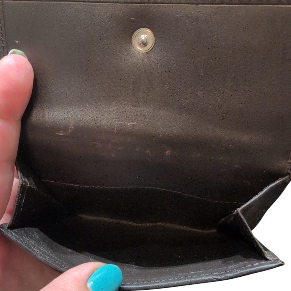 Gucci Black Brown Leather and Canvas Wallet Preloved Credit Card Men Women - Picture 6 of 15